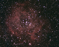 Rosette nebula - backyard photo using RGB and Ha II data