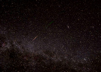 Perseid Meteor crossing Milky Way